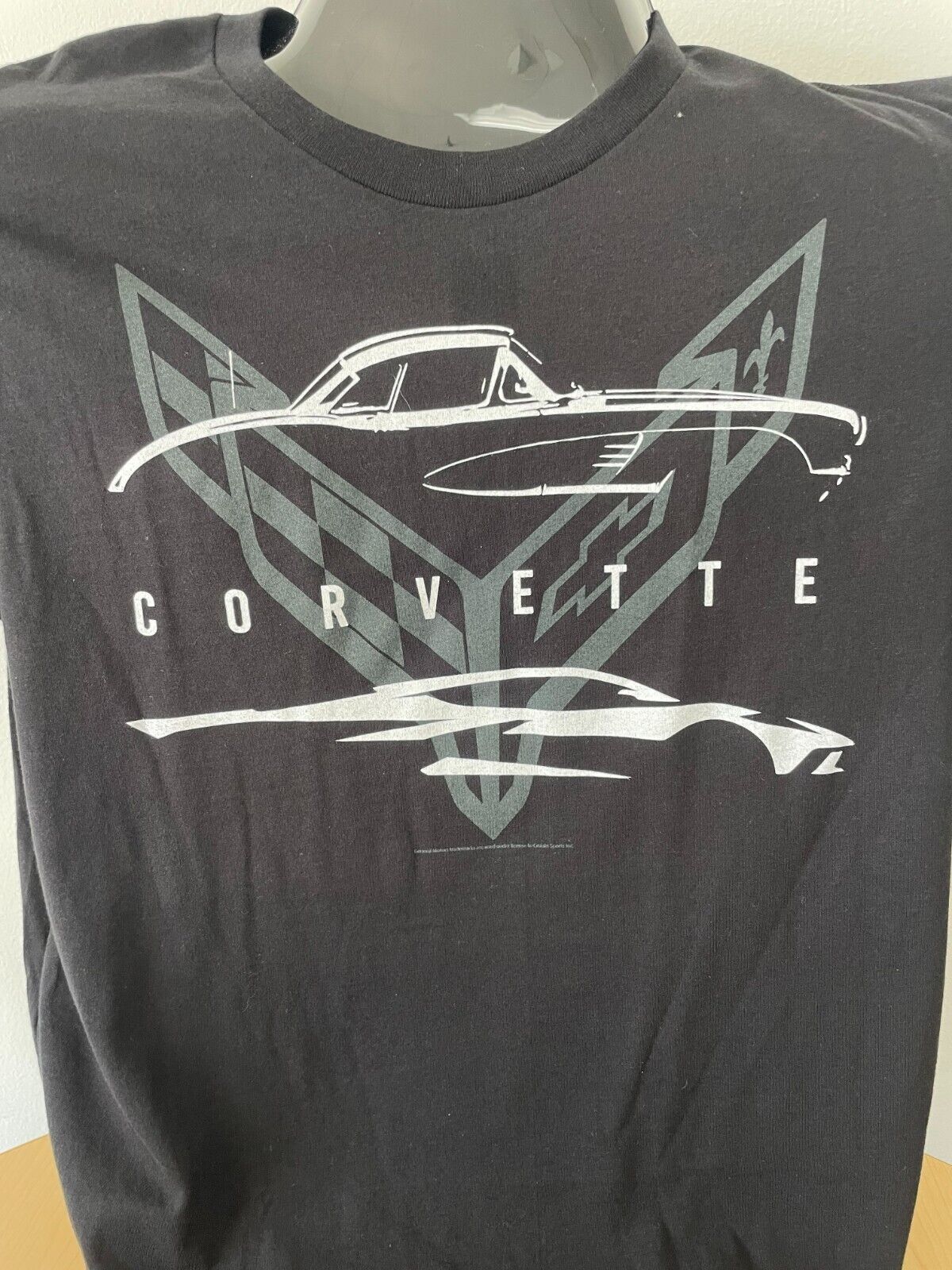 Mens  Corvette T-Shirt Black with C1 and C8 models