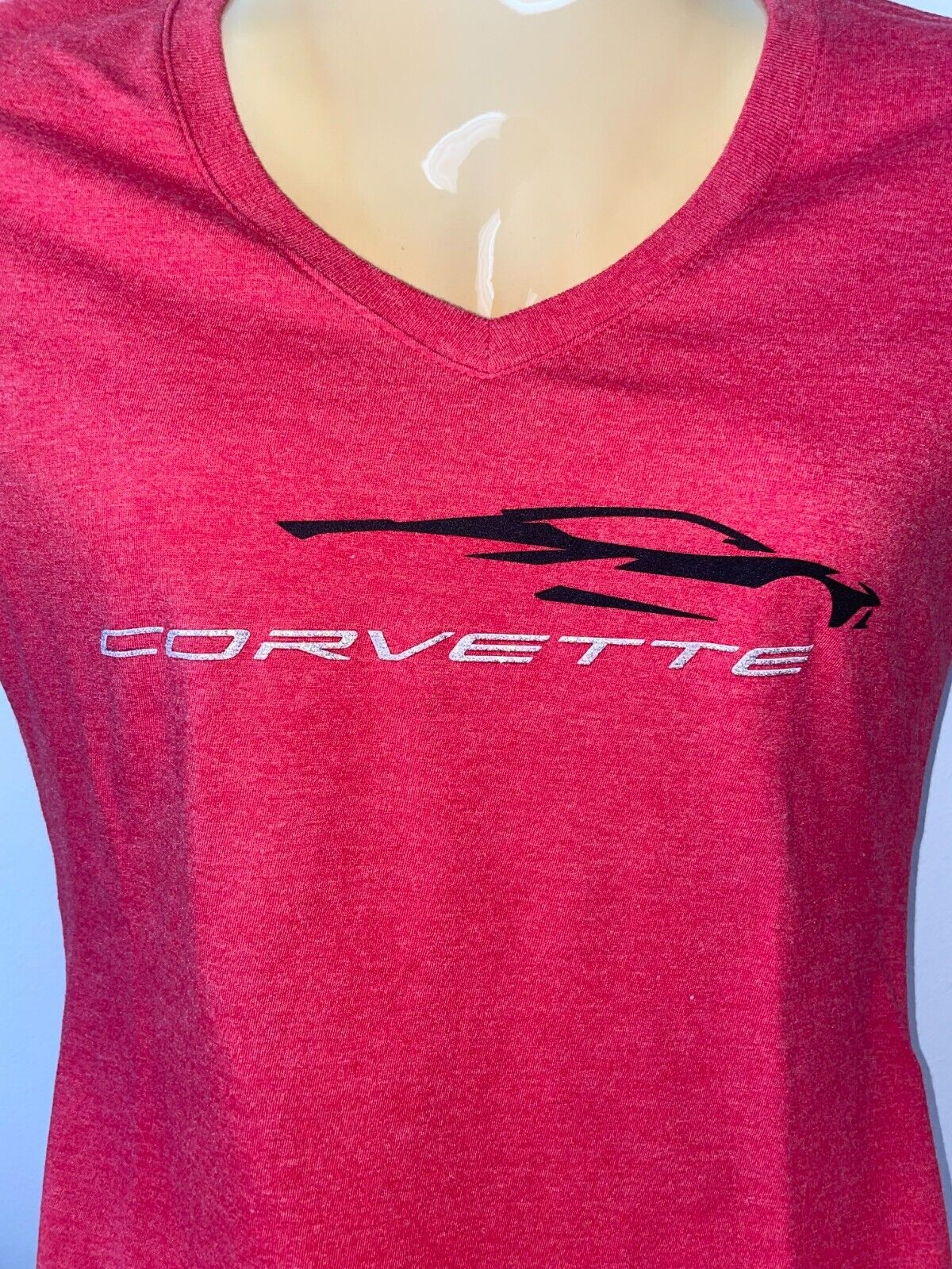 Ladies C8 Corvette Car Gesture T-Shirt Gray or Red