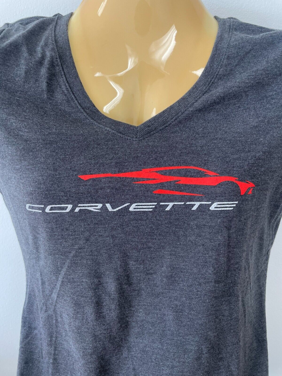 Ladies C8 Corvette Car Gesture T-Shirt Gray or Red