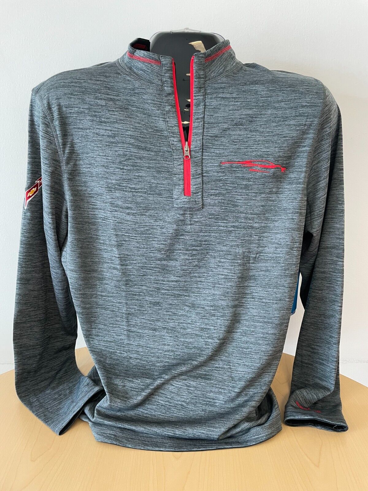 C8 Corvette Quarter Zip Pullover Reebok Heather Gray