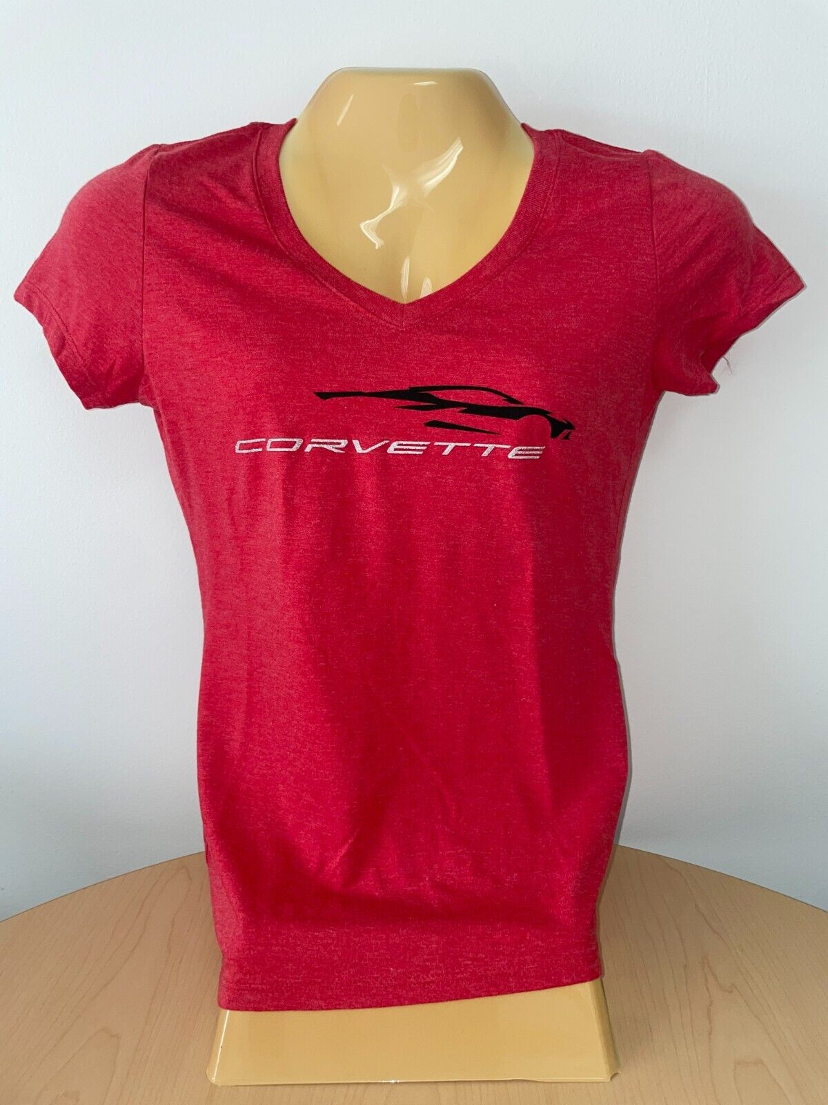 Ladies C8 Corvette Car Gesture T-Shirt Gray or Red