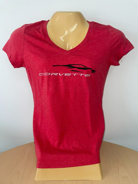 Ladies C8 Corvette Car Gesture T-Shirt Gray or Red