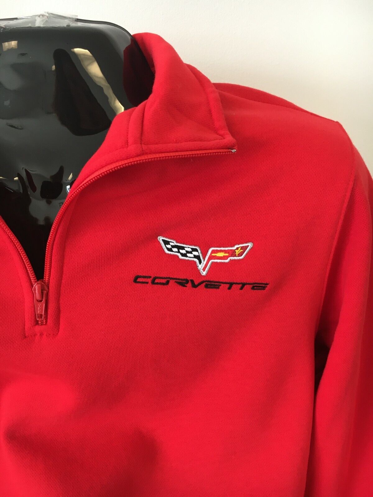 C6 Corvette Quarter Zip Pullover Sweatshirt Men's Black, Gray and Red