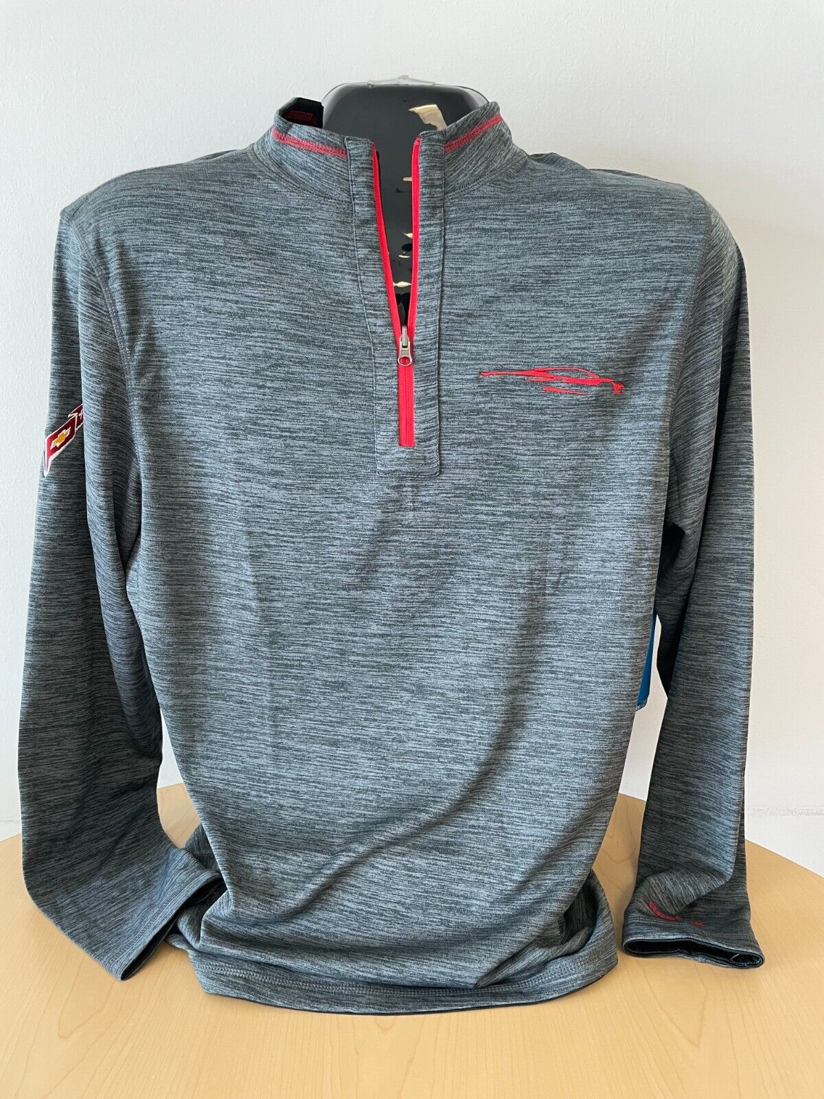 C8 Corvette Quarter Zip Pullover Reebok Heather Gray