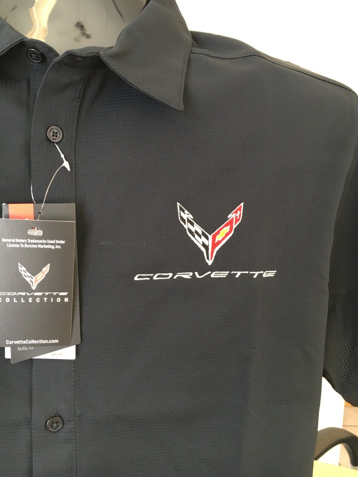 Corvette C8 Under Armour Button Down T-Shirt Black