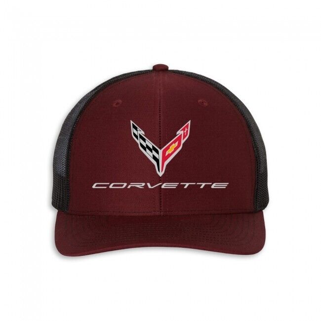 C8 Corvette Mesh-Back Cap Burgundy