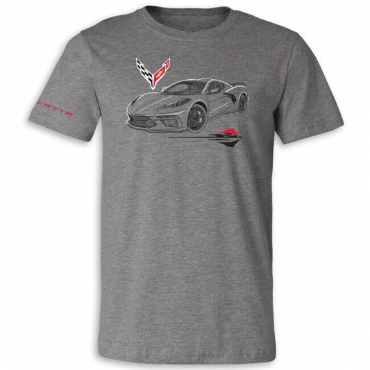 C8 Corvette Custom Graphic T-Shirt Gray