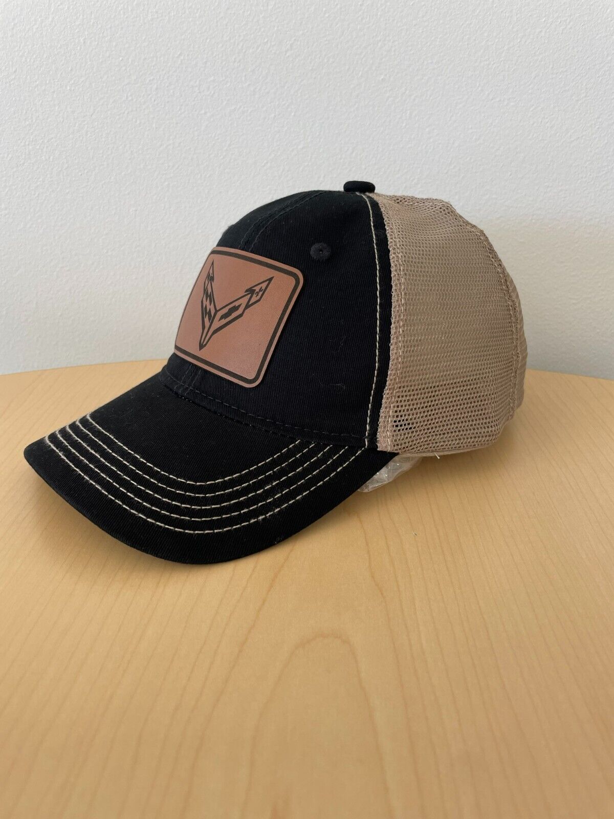 C8 Corvette Black/Khaki Mesh Hat with Corvette logo