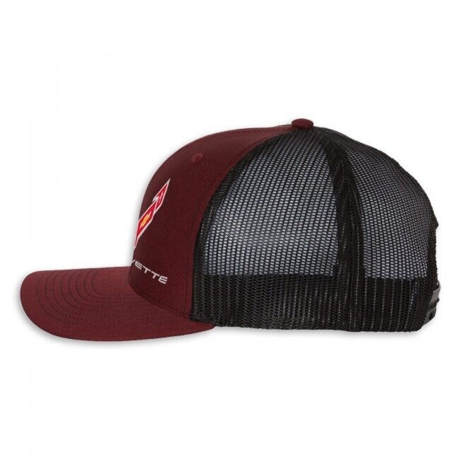 C8 Corvette Mesh-Back Cap Burgundy