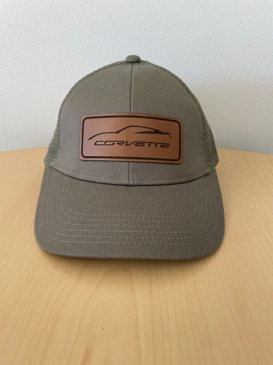 C8 Corvette Sage Green Mesh Hat Corvette Gesture